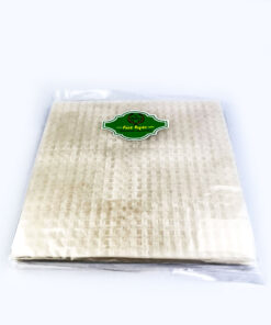 แผ่นแป้งตราต้นข้าวเขียว  แผ่นแป้งสลัดโรล หรือ ใบเมี่ยงห่อสลัด ตราต้นข้าวเขียว ขนาด 22 x 22 เซน ถุงละ 500 กรัม